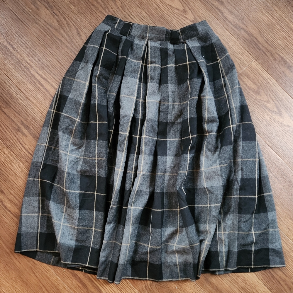 Plaid A-Line Skirt